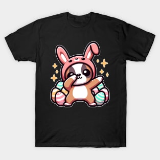 Dabbing Boxer Wearing Bunny Costume T-Shirt